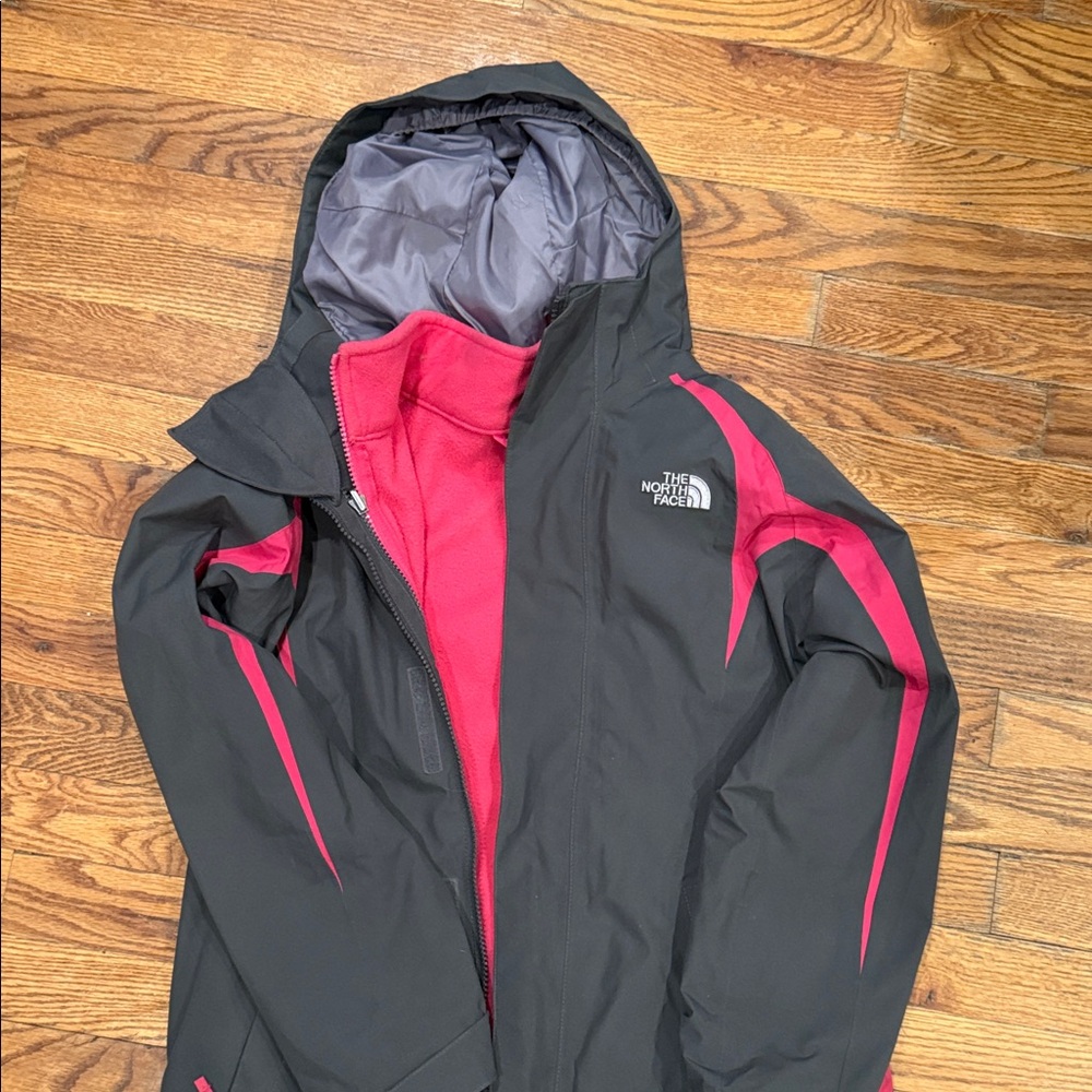 The North Face dark grey and Pink Jacket